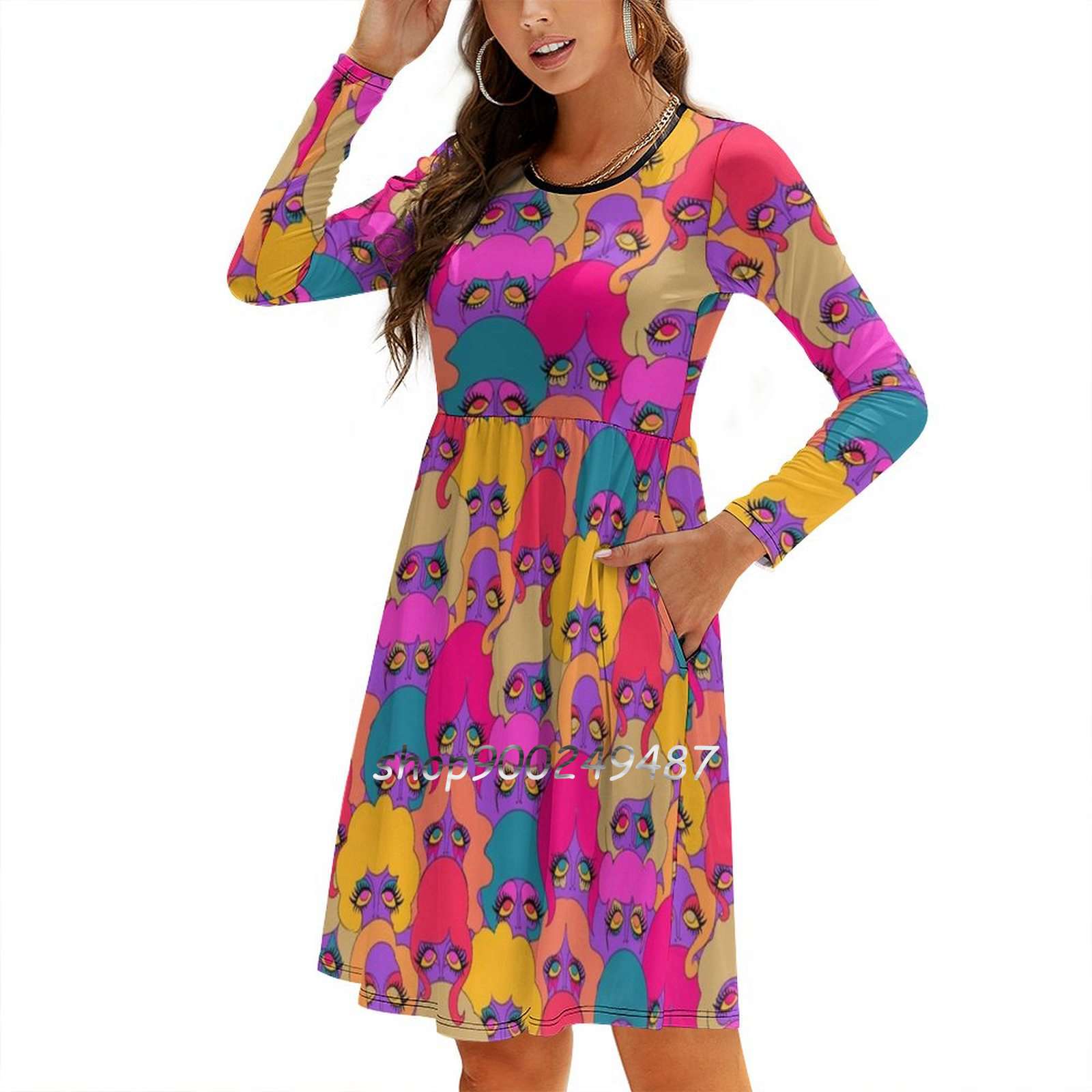 女性のためのハート型の結び目のあるフレアドレス,大きいサイズ - Women'S Fashion In The 60S のレビューと価格