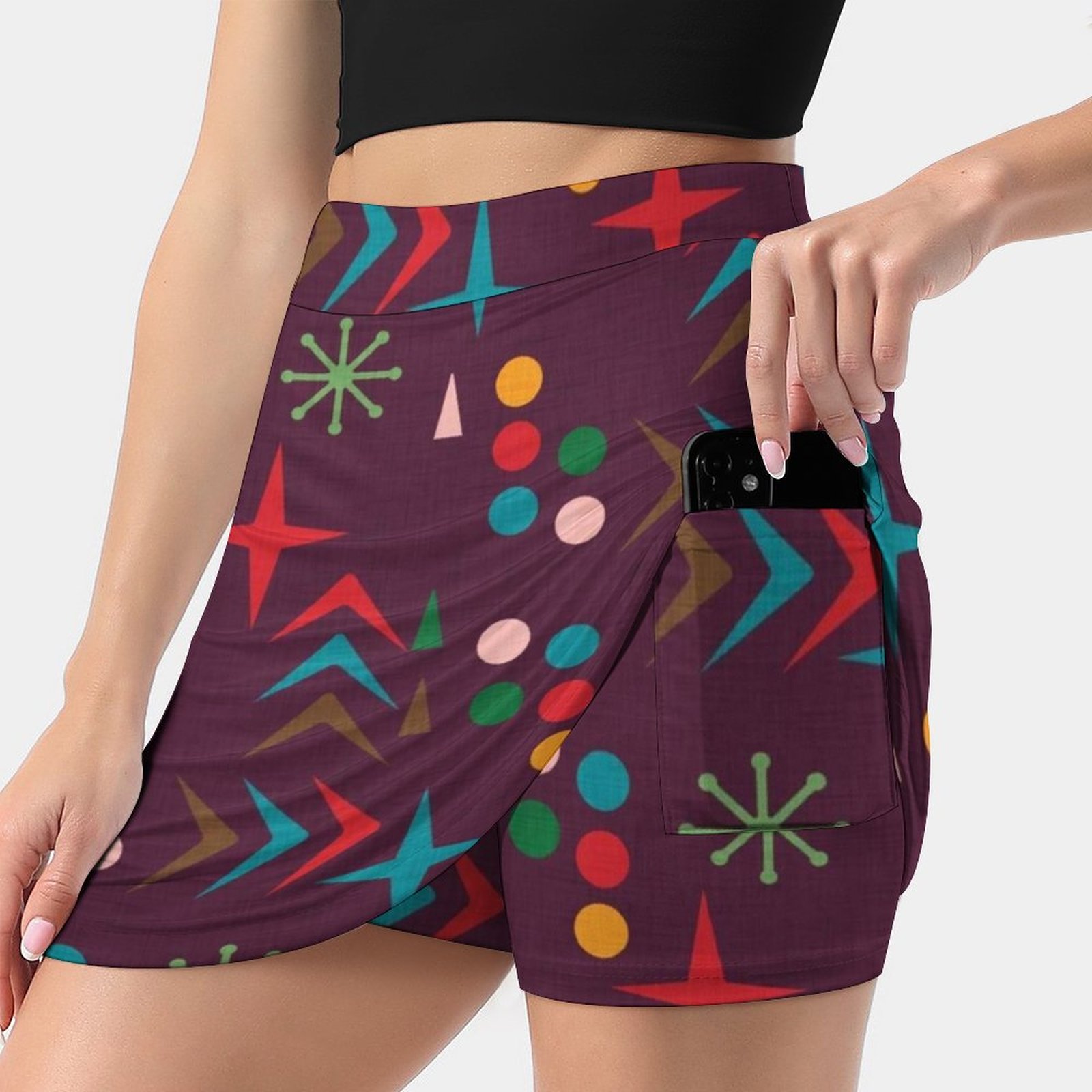 女性のためのアトミックパターンのショートスカート,ミニスカー - Women'S Fashion In The 60S のレビューと価格