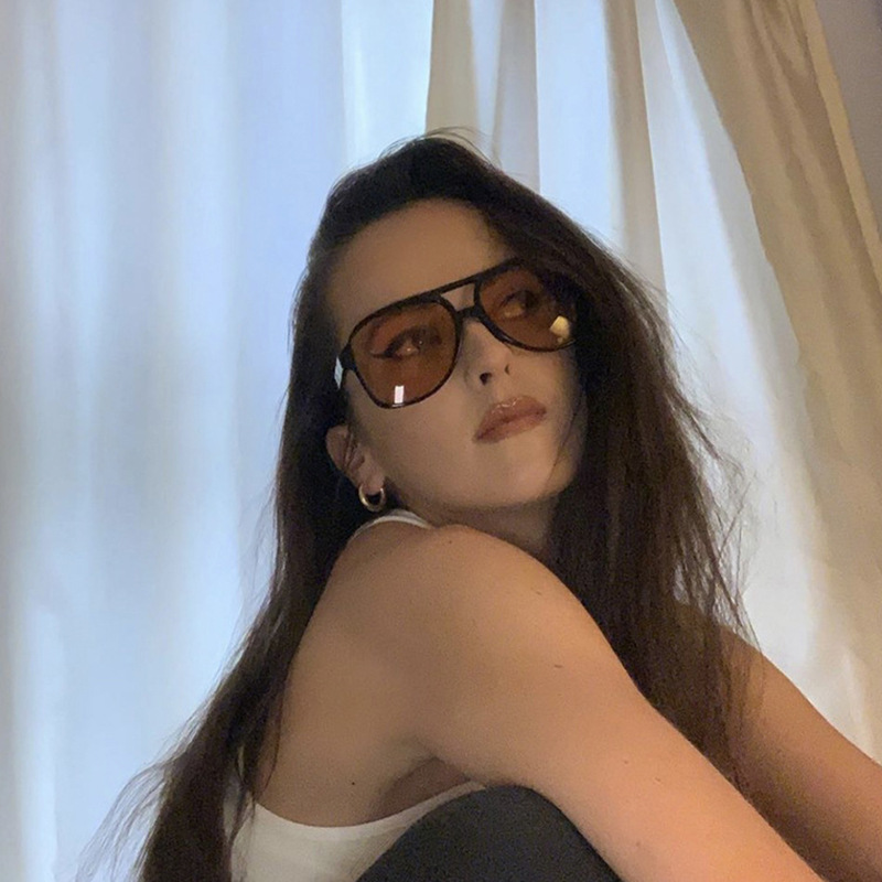 新しいヴィンテージクラシックデザイナーダブルブリッジパイロッ - Women'S Fashion Eyeglasses のレビューと価格