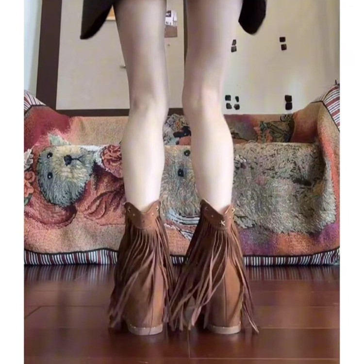 ローマンフリンジレディースサンダル夏の新スタイルジッパーロー - Women'S Fashion Leather Boots のレビューと価格