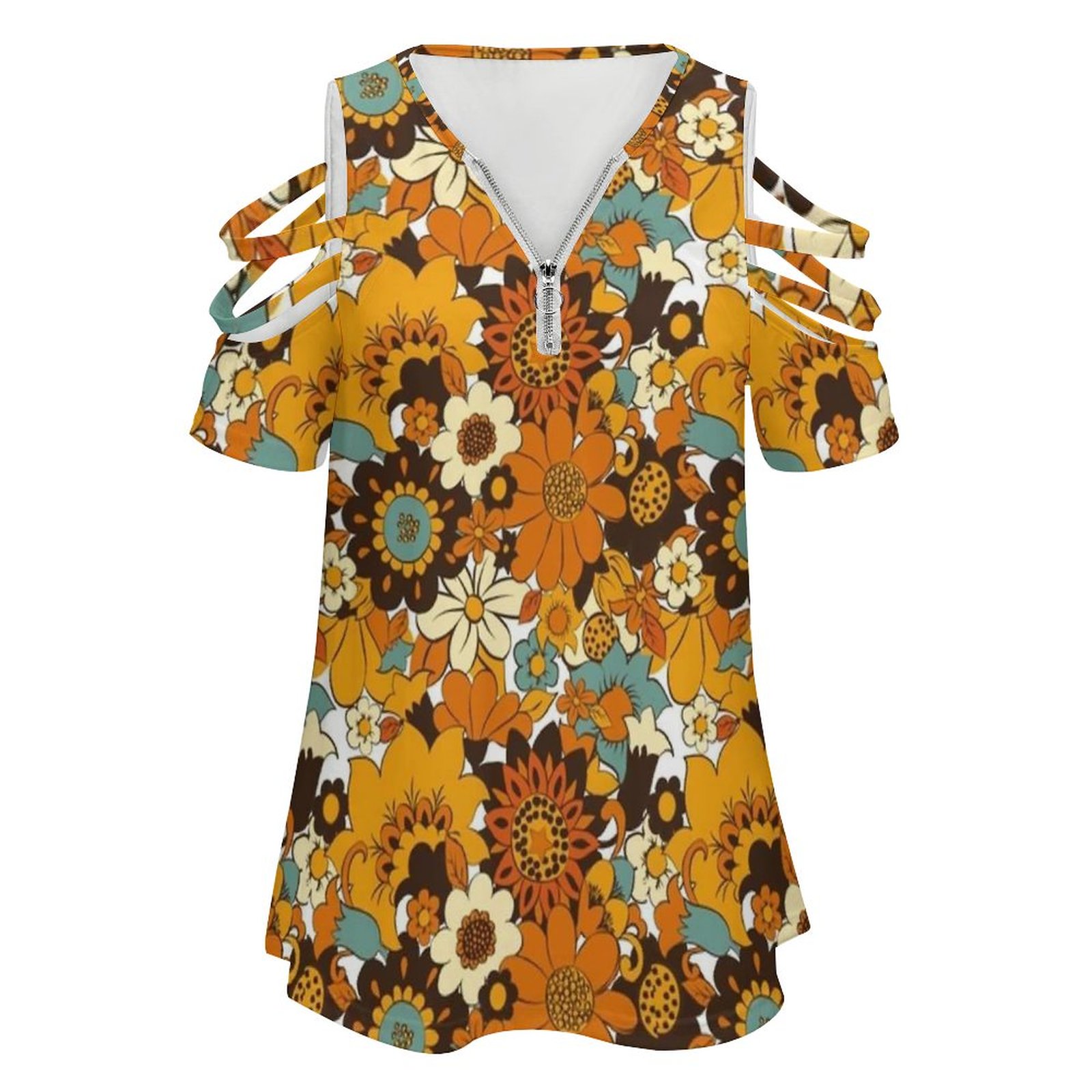 70s 60sレトロフラワーパワー、花柄レディースtシャツ新 - Women'S Fashion In The 60S のレビューと価格
