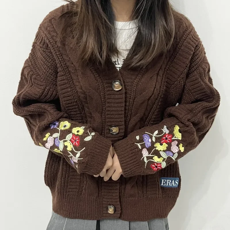 時代-女性のニットフラワー刺繍カーディガン、プラスサイズのセ - Kimono Cardigan Women のレビューと価格