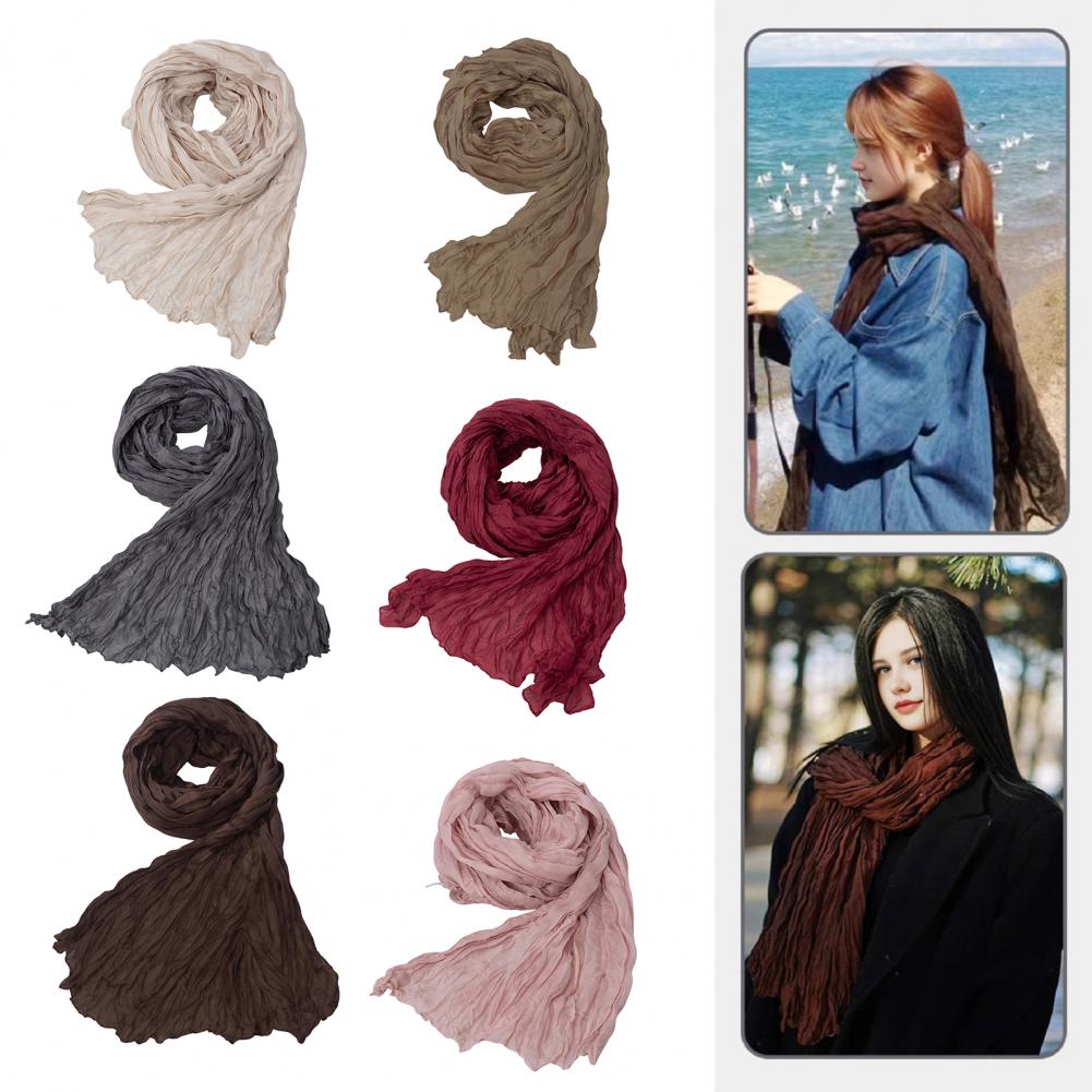 女性用スカーフ 快適なショール レディースレトロプリーツスカ - Women'S Fashion Knitwear のレビューと価格