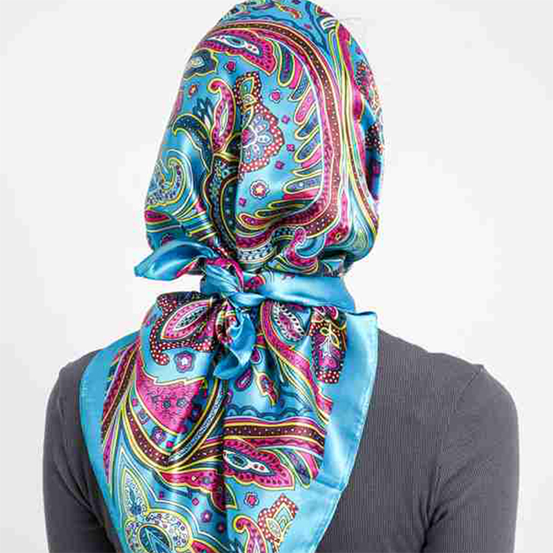 高級シルクスカーフ女性用ペイズリーサテンヒジャブスカーフイス - Women'S Fashion Headbands のレビューと価格