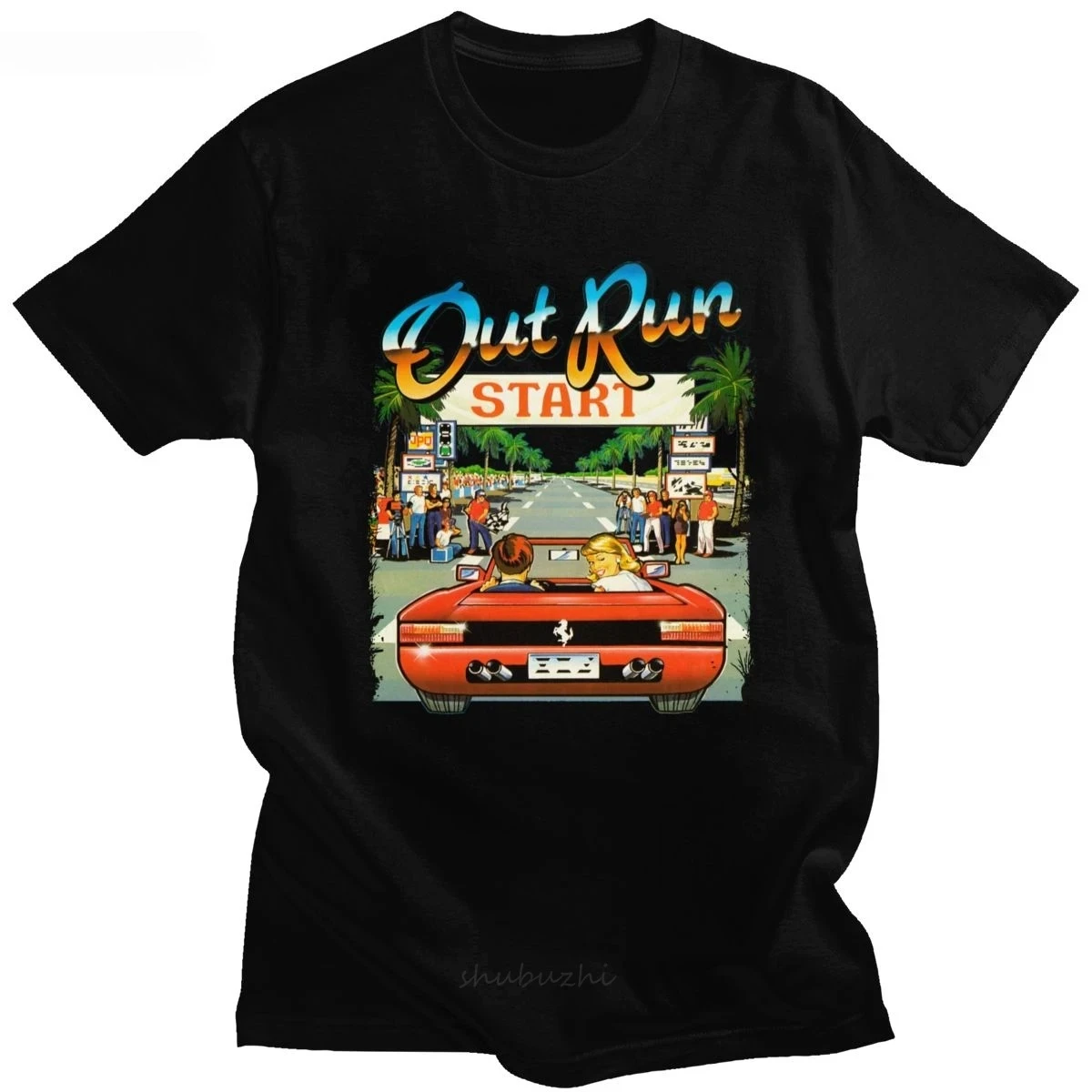 日本のアーケードレーシングビデオゲームアウトラン Tシャツレ - Women Fashion 80S のレビューと価格