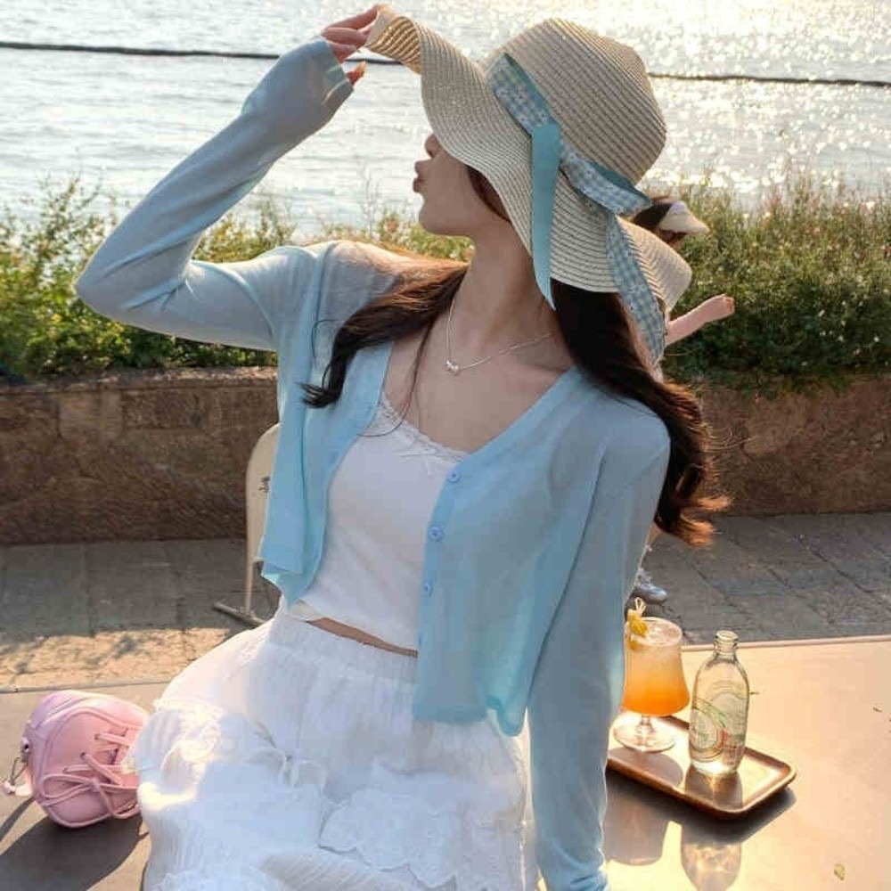 新しいニットウェアニットセーターカーディガン V ネック薄い - Women'S Fashion Knitwear のレビューと価格