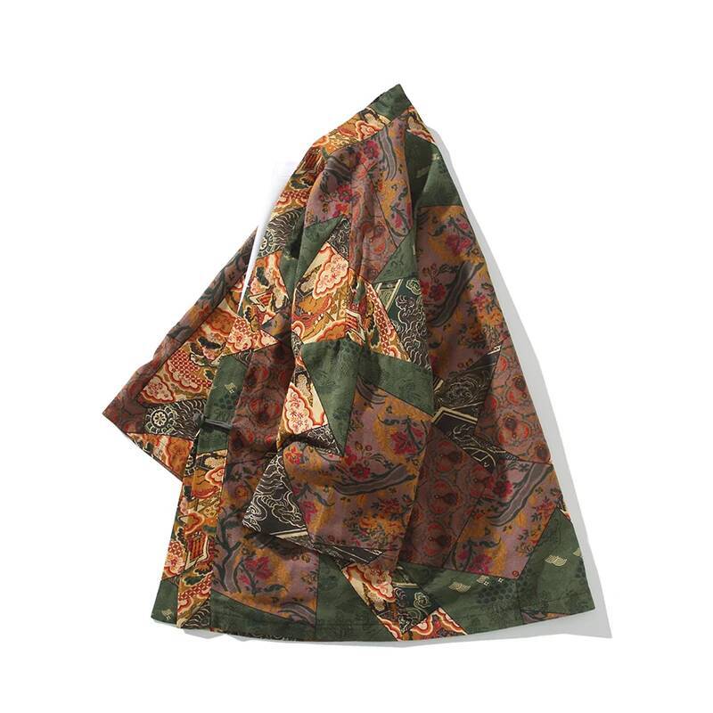 エスニックスタイルプリント浴衣男性女性ファッションコットンリ - Kimono Cardigan Women のレビューと価格