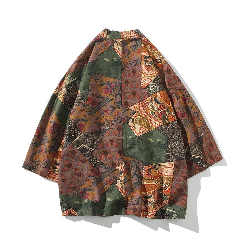 エスニックスタイルプリント浴衣男性女性ファッションコットンリ - Kimono Cardigan Women のレビューと価格