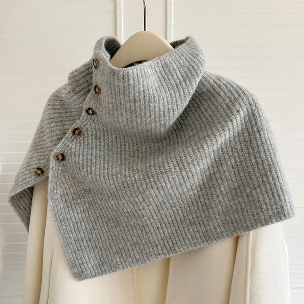 クラシックボタンニットショール暖かい厚手の女性用冬用ショール - Women'S Fashion Knitwear のレビューと価格
