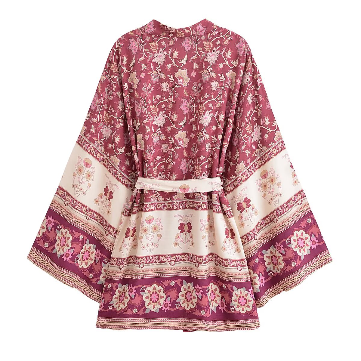 2022 自由奔放に生きる女性コントラストフラワープリント着 - Kimono Cardigan Women のレビューと価格