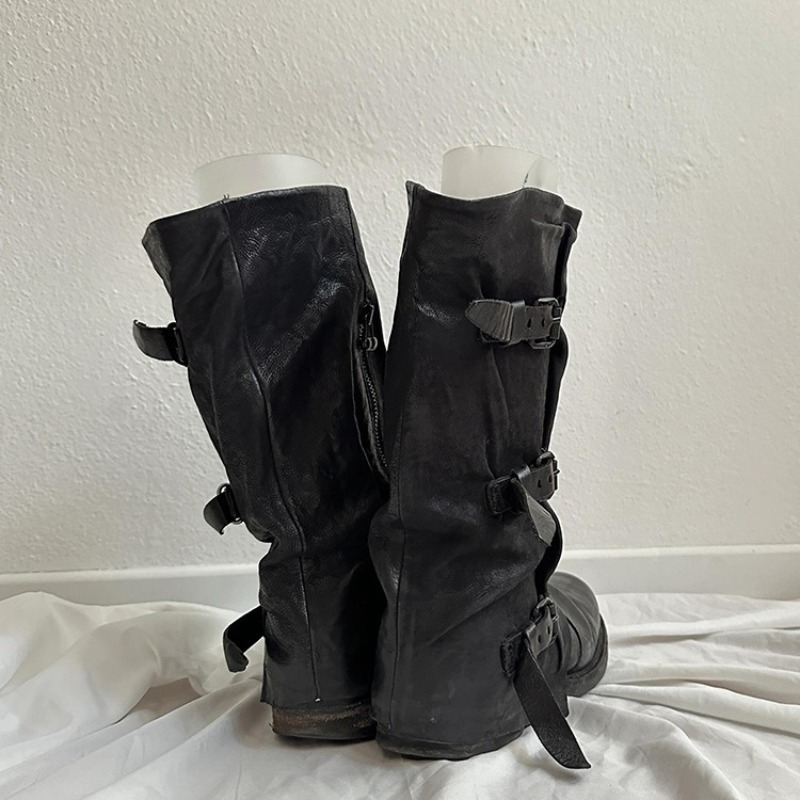 古典的な女性の靴レトロ高級本革ナイトブーツ女性のためのファッ - Women'S Fashion Leather Boots のレビューと価格