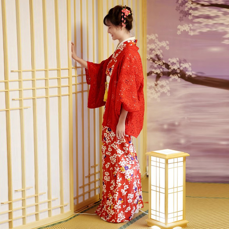 和風羽織着物カーディガン女性日本の伝統的な着物アウターレース - Kimono Cardigan Women のレビューと価格